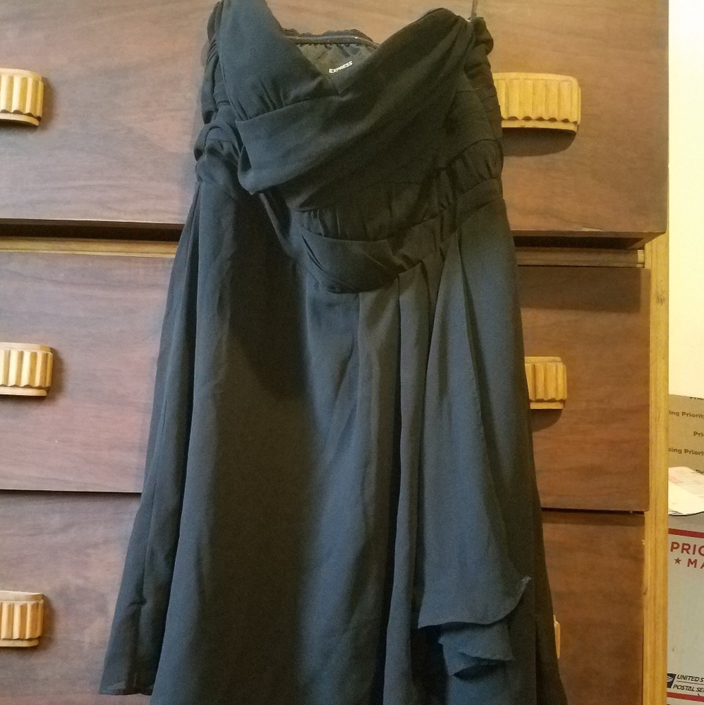 Black strapless dress